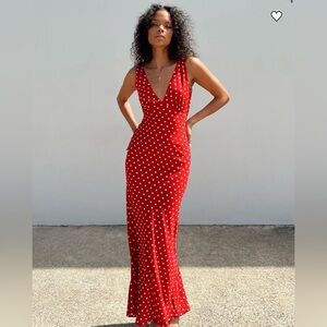 Princess Polly Red and White Maxi Dress